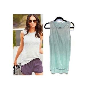 ATHLETA Blue Shimmer Linen Tank Top